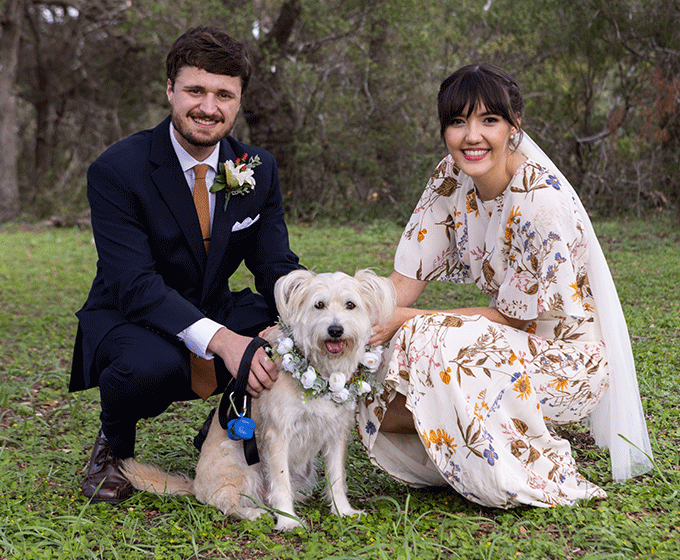 Amber Chin and Kurt Johnson during their wedding last fall.